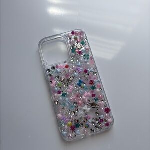 Decorative Phone Case with Pink and Silver Accents